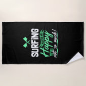 おもしろいサーフィン引用文 ビーチタオル (正面)