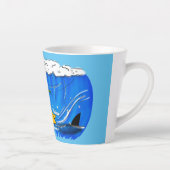 おもしろいサーフィン カフェラテマグ (右)