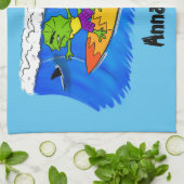 おもしろいサーフィン キッチンタオル (折り畳み)