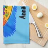おもしろいサーフィン キッチンタオル (四つ折り)