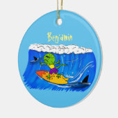 おもしろいサーフィン セラミックオーナメント (左)