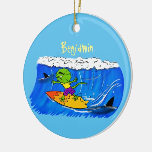 おもしろいサーフィン セラミックオーナメント (左)