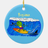 おもしろいサーフィン セラミックオーナメント (裏面)