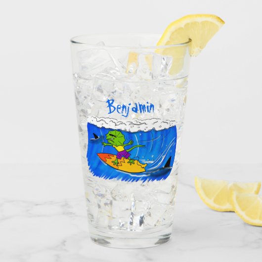 おもしろいサーフィン タンブラーグラス (アイス裏面)