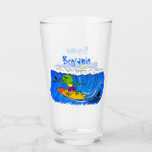 おもしろいサーフィン タンブラーグラス (正面)