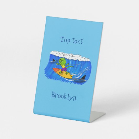 おもしろいサーフィン 台座サイン (正面)