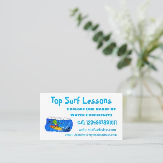 おもしろいサーフィン 名刺 (スタンド正面)