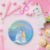 おもしろいサーフズアップ誕生日招待状 ペーパープレート (パーティー)