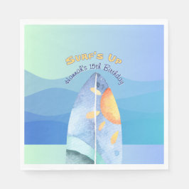 おもしろいサーフズアップ誕生日 スタンダードランチョンナプキン