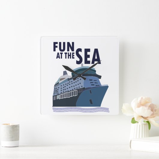 おもしろいザシークルーズ スクエア壁時計 (ホーム)