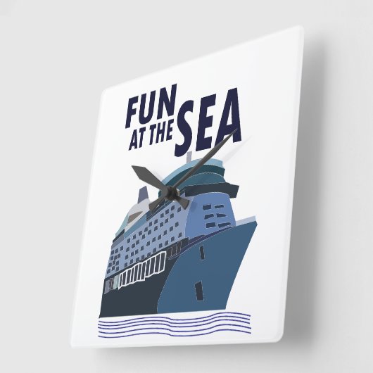 おもしろいザシークルーズ スクエア壁時計 (傾斜)