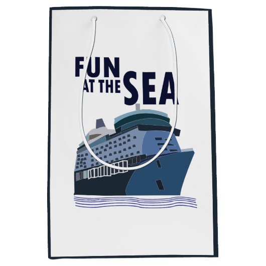 おもしろいザシークルーズ ミディアムペーパーバッグ (正面)