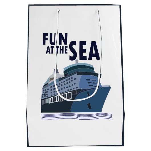 おもしろいザシークルーズ ミディアムペーパーバッグ (裏面)