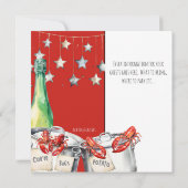 おもしろいザリガニが夏のパーティーを煮る 招待状 (裏面)