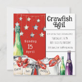 おもしろいザリガニが夏のパーティーを煮る 招待状 (正面)