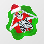 おもしろいシェイプの(ばちゃばちゃ)跳ねるスケルトンオーナメント ウィンドウサイン (シート)