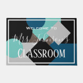 おもしろいシェイプ先生の教室ウェルカムドアマット ドアマット (正面)