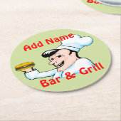 おもしろいシェフコースター（カスタマイズ可能） ラウンドペーパーコースター (アングル)