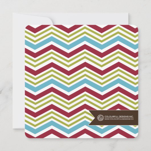 おもしろいシェブロンクリスマスパーティの招待状 招待状 (裏面)