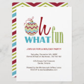 おもしろいシェブロンクリスマスパーティの招待状 招待状 (正面/裏面)