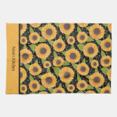 おもしろいシカスタマイズッヒマワリ花柄 キッチンタオル (横)