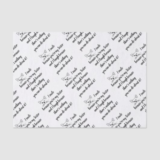 おもしろいシスターことわざ引用文かわいいウィンキング猫 薄葉紙 (正面)