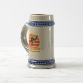 おもしろいシスターザウルス恐竜姉妹ユーモアデザイン ビールジョッキ (正面左)