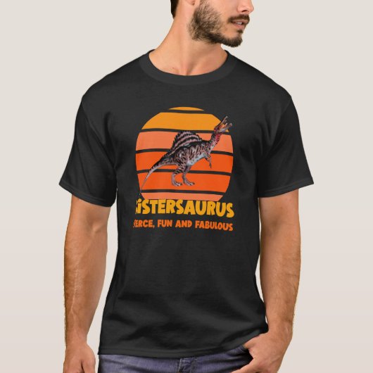 おもしろいシスターザウルス 恐竜 シスター ユーモア デザイン Tシャツ (正面)