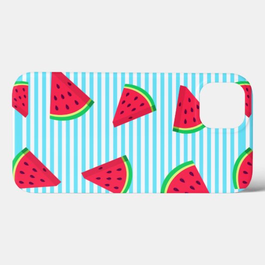 おもしろいシックなスイカのスライス青い線パターン Case-Mate iPhoneケース (裏面 (横))