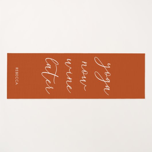 おもしろいシックなテラコッタオレンジヨガ今すぐワイン後 ヨガマット (正面(横))