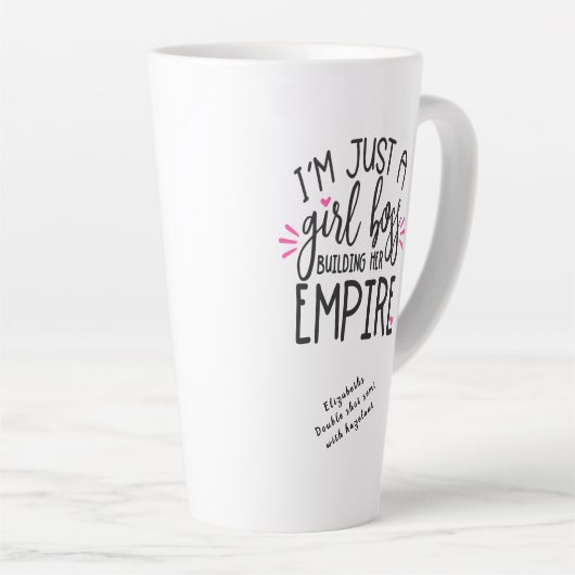 おもしろいシックガールボス建物ヘアエンパイアアドメッセージ カフェラテマグ (右アングル)