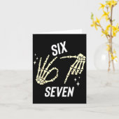 おもしろいシックスセブンジェネレーションアルファスラングミーム6 7 スケルトン カード (黄色い花)