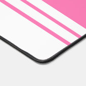おもしろいシックブライトピンクホワイトエッジレースストライプズ デスクマット (コーナー)