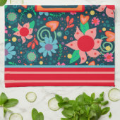 おもしろいシックモダンフローラ前向きビベスのみ引用文 キッチンタオル (折り畳み)