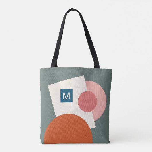 おもしろいシック抽象芸術幾何学円アートパターン トートバッグ (裏面)