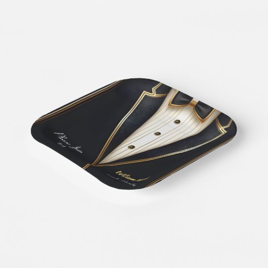 おもしろいシック・スーツ賞男性大人タキシード18誕生日 ペーパープレート (傾斜あり)