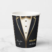 おもしろいシック・スーツ賞男性大人タキシード18誕生日 紙コップ (正面)