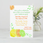 おもしろいシトラススライスパーティの招待状 招待状 (スタンド正面)