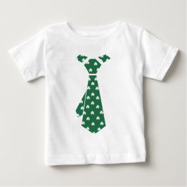 おもしろいシャムロフェイクックパターンタイ聖パトリックの日 ベビーTシャツ