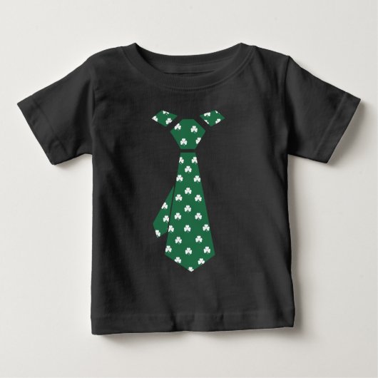 おもしろいシャムロフェイクックパターンタイ聖パトリックの日 ベビーTシャツ (正面)