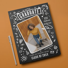 おもしろいシャルボードドードル写真卒業 案内状