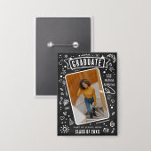 おもしろいシャルボードドードル写真卒業 缶バッジ (正面/裏面)