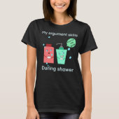 おもしろいシャワーの議論 Tシャツ (正面)