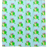 おもしろいシャワーカーテンとパーティーカエル色を選択 シャワーカーテン (正面)