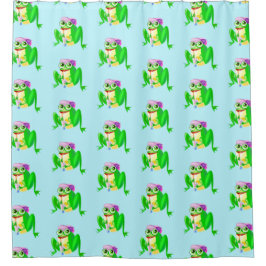 おもしろいシャワーカーテンとパーティーカエル色を選択 シャワーカーテン