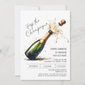 おもしろいシャンパンブライダルシャワーバースデーパーティー 招待状 (正面)