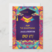 おもしろいシャンパン&紙吹雪バッシュ 招待状 (正面)