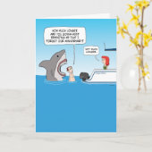 おもしろいシャークの復讐忘れの記念日 カード (黄色い花)