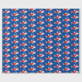 おもしろいシャークサンタ衣装クリスマス ラッピングペーパー (フラット)