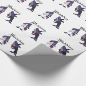 おもしろいシャーク新郎新婦の結婚漫画 ラッピングペーパー (角)